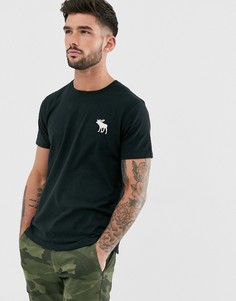 Черная футболка с круглым вырезом и логотипом Abercrombie & Fitch-Черный