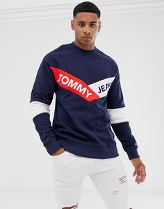 Свитшот с зигзагообразной вставкой Tommy Jeans-Темно-синий