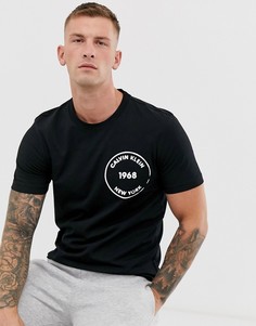 Черная футболка с круглым логотипом на груди Calvin Klein-Черный