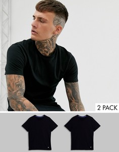 2 черные базовые футболки с круглым вырезом Champion-Черный