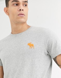 Серая меланжевая футболка с логотипом Abercrombie & Fitch-Серый