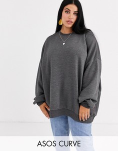 Темно-серый супермягкий oversize-свитшот ASOS DESIGN Curve-Черный