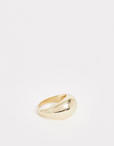 Массивное золотистое кольцо DesignB London-Золотой