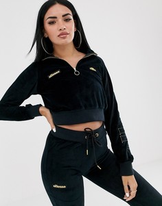 Велюровая куртка с короткой молнией Ellesse-Черный