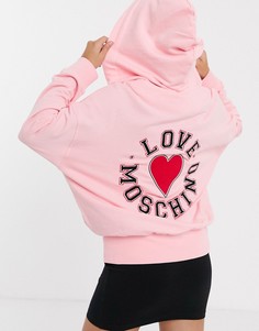 Худи на молнии с логотипом Love Moschino campus-Розовый