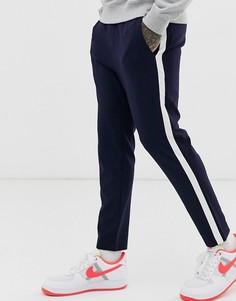 Темно-синие брюки с полосками по бокам Only & Sons-Темно-синий