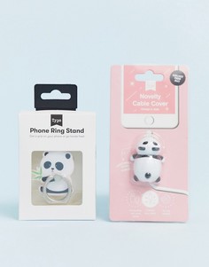 Кольцо для телефона и насадка для кабеля Typo panda-Мульти