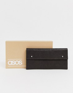 Коричневый кожаный дорожный кошелек ASOS DESIGN