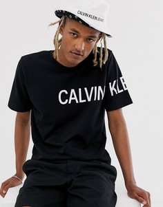 Черная футболка с логотипом на рукаве Calvin Klein Jeans-Черный