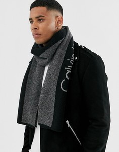 Черный шарф с логотипом Calvin Klein