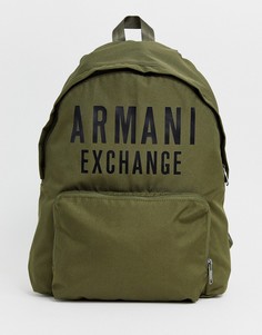 Рюкзак цвета хаки с логотипом Armani Exchange-Зеленый