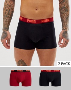 Комплект из 2 бордовых боксеров Puma-Красный