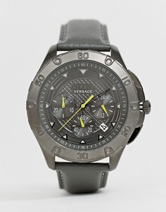 Часы цвета пушечной бронзы с кожаным ремешком Versus Versace Simons Town VSP060318-Серый