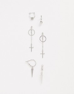 3 пары сережек Uncommon Souls-Серебряный