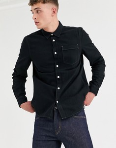 Черная классическая джинсовая рубашка Weekday-Черный