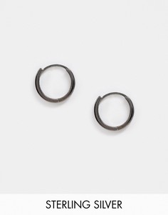 Серебряные серьги-кольца ASOS DESIGN-Серый