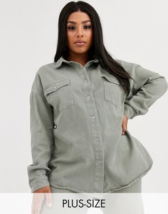 Зеленая джинсовая рубашка от комплекта Missguided Plus-Зеленый