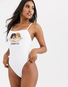 Белый слитный купальник Fiorucci