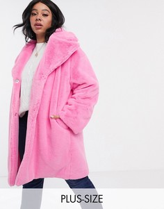 Oversize-шуба из искусственного меха Daisy Street Plus-Розовый