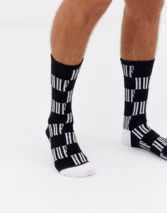 Черные носки HUF - Big Checkered-Черный