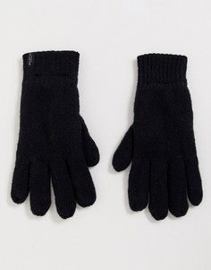 Черные шерстяные перчатки Selected Homme-Черный