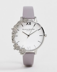 Наручные часы серебристого цвета с цветочной отделкой Olivia Burton-Серебряный