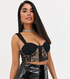 Черный кружевной бралетт Missguided Petite-Розовый