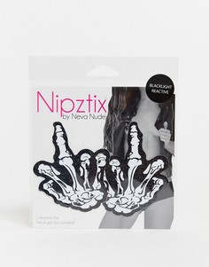 Наклейки на соски в виде среднего пальца Nipztix By Neva Nude-Черный