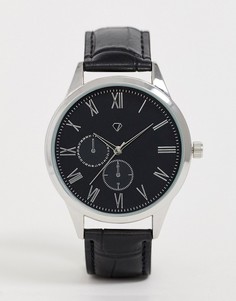 Мужские часы с хронографом и черным ремешком Spirit-Черный