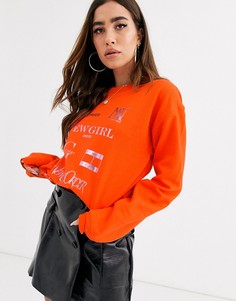 Оранжевый свитшот с логотипом New Girl Order