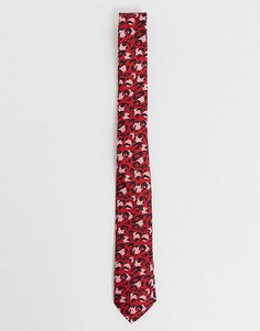 Узкий ярко-розовый галстук с леопардовым принтом ASOS DESIGN