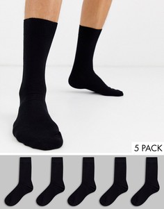 Набор из 5 пар черных носков Topman-Черный
