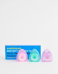 Набор из 3 ароматизированных зубных нитей-флосс Anatomicals And Aint That The Tooth.-Бесцветный