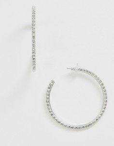 Серьги-кольца с кристаллами Swarovski Krystal London, 6 см-Очистить
