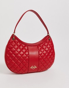Стеганая сумка на плечо из искусственной кожи с ремешком и логотипом Love Moschino-Красный