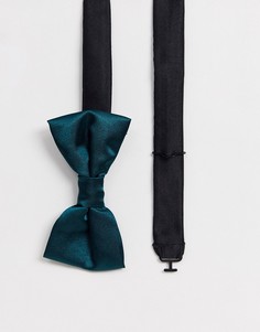 Зеленый атласный галстук-бабочка Twisted Tailor