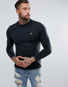 Черный лонгслив с логотипом Lyle & Scott