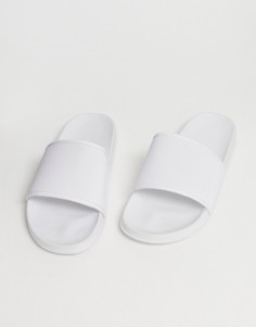 Белые шлепанцы ASOS DESIGN-Черный