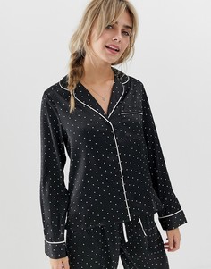 Атласная пижамная рубашка ASOS DESIGN-Черный
