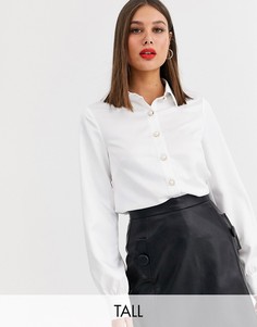 Блузка с завязками на рукавах и поясом Fashion Union Tall-Кремовый