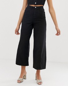 Широкие джинсы с завышенной талией FAE-Черный