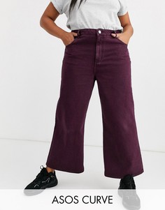 Джинсы баклажанного цвета с широкими штанинами ASOS DESIGN Curve premium-Фиолетовый