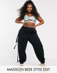 Джоггеры в стиле карго с ремешками ASOS DESIGN Curve-Черный