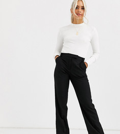 Строгие брюки прямого кроя ASOS DESIGN Petite-Черный
