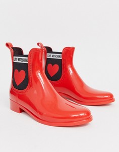 Резиновые сапоги челси Love Moschino-Красный