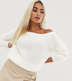 Белый джемпер с открытыми плечами Missguided Petite