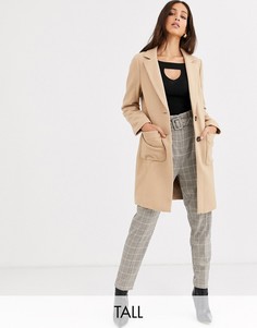 Бежевое пальто на пуговицах New Look Tall-Бежевый