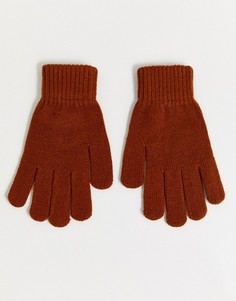 Вязаные перчатки красно-бурого цвета SVNX-Оранжевый 7X