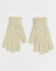 Бежевые трикотажные перчатки SVNX-Бежевый 7X