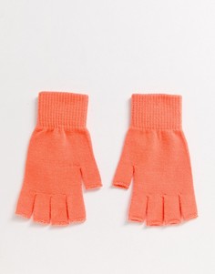 Ярко-оранжевые перчатки без пальцев ASOS DESIGN-Оранжевый